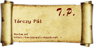 Tárczy Pál névjegykártya